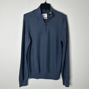 NWT Billy Reid Men's Dark Navy Blue Pullover Cotton Cashmere Blend Small